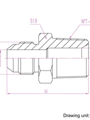 Load image into Gallery viewer, Male NPT to Male JIC Adapter - Multiple Sizes  Stainless Steel 304