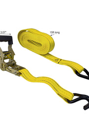 Load image into Gallery viewer, 4Pcs 1.5" x 15 Ft. Heavy Duty Ratchet Cargo Tie Down Straps 3000 Lbs J-Hooks