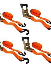 Load image into Gallery viewer, 4PC 1-1/2"x15 ft Heavy Duty Ratchet Cargo Tie Down Straps 3000lbs J-Hooks
