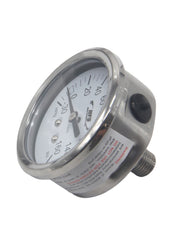 Load image into Gallery viewer, HFS -30 HG-160 PSI, 2.5" Diameter Vacuum Air Pressure Gauge (316 Stainless Steel) Back Mount