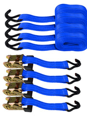 Load image into Gallery viewer, 4PC 1-1/2"X 15ft Heavy Duty Ratchet Cargo Tie Down Straps 3000lbs J-Hooks