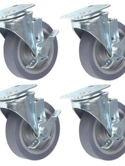 Load image into Gallery viewer, Caster 5" x 1-1/4" Plate Swivel with Brake Polypropylene Hub Wheel