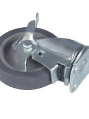 Load image into Gallery viewer, Caster 5" x 1-1/4" Plate Swivel with Brake Polypropylene Hub Wheel