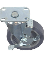 Load image into Gallery viewer, Caster 5" x 1-1/4" Plate Swivel with Brake Polypropylene Hub Wheel