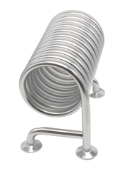 Load image into Gallery viewer, Jacketed Condensing Coil / Wort Chiller, (4) 1.5" Tri Clamp Ports, 1/2" Inner Tube OD, 3/4" Outer Tube OD, 6" Diameter, 12" Height, 304 Stainless Steel