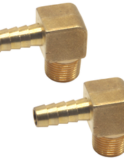 Load image into Gallery viewer, 2Pcs Brass 90 Degree Elbow Adaptor - 3/8" Male NPT to Barb 1/4" (0.4IN /10.4MM)