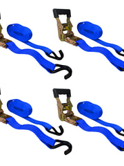 Load image into Gallery viewer, 4PC 1-1/2"X 15ft Heavy Duty Ratchet Cargo Tie Down Straps 3000lbs J-Hooks