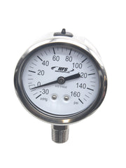 Load image into Gallery viewer, HFS -30 HG-160 PSI, 2.5" Diameter Vacuum Air Pressure Gauge (316 Stainless Steel) Bottom Mount