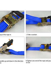 Load image into Gallery viewer, 4PC 1-1/2"X 15ft Heavy Duty Ratchet Cargo Tie Down Straps 3000lbs J-Hooks