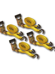 Load image into Gallery viewer, 4Pcs 1.5" x 15 Ft. Heavy Duty Ratchet Cargo Tie Down Straps 3000 Lbs J-Hooks