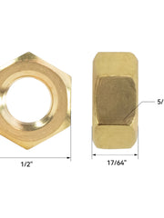 Load image into Gallery viewer, Thread Hex Nuts 5/16"-18, Solid Brass Hex Nut (25 Pack)
