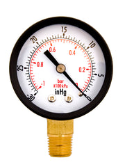 Load image into Gallery viewer, Hardware Factory Store Inc - Vacuum Pressure Gauges 0 To -30Hg - Dry 2" Dial - 1/4" Npt