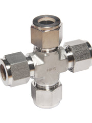 Load image into Gallery viewer, Compression Tube Fitting 4 Way Cross 1/2" Tube OD Stainless Steel 316