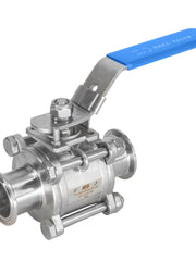 Load image into Gallery viewer, Three Piece Ball Valve Tri Clamp PTFE Lines Stainless Steel 304