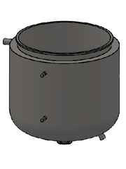 Load image into Gallery viewer, 15 L Jacketed Vessel Base Container 12'' Tri Clamp, 8" Tall w/ 1.5" Tri Clamp Round Base