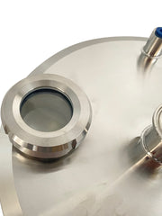 Load image into Gallery viewer, Extraction Flat Lid w/ 12" x 1.5" Tri Clamp, 2 x 1/4" NPT female, 2 x 2" Sight Glass