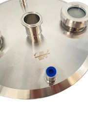 Load image into Gallery viewer, Extraction Flat Lid w/ 12" x 1.5" Tri Clamp, 2 x 1/4" NPT female, 2 x 2" Sight Glass