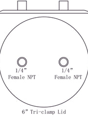 Load image into Gallery viewer, Extraction Tank Lid Tri Clamp 6" w/ (2) 1/4" FNPT