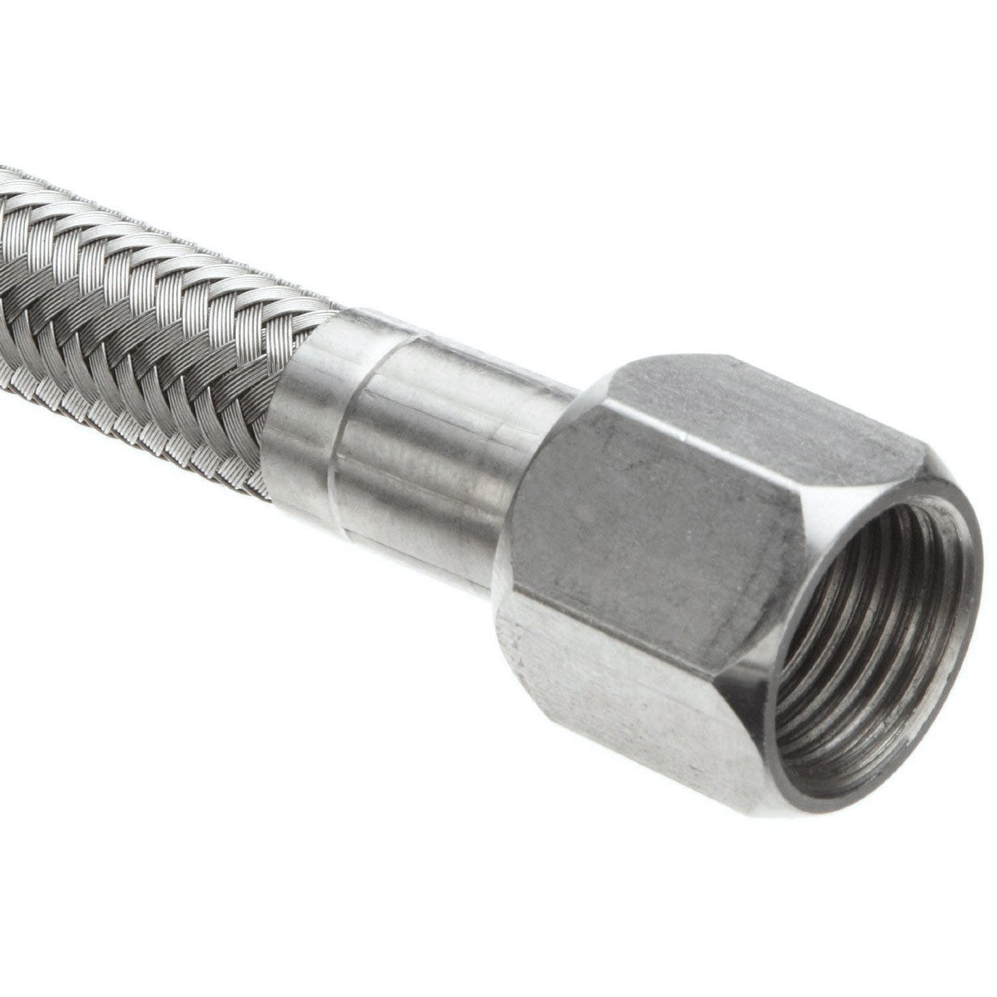 3/8'' Female JIC Stainless Braided Hoses, w/ PTFE Liner, - 1500PSI
