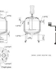 Load image into Gallery viewer, Double Jacketed Stainless Steel Reactor, 150L