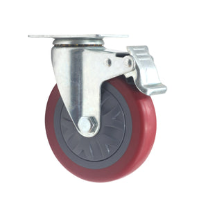 5-Inch Swivel Plate Caster Wheels Set of 4 with 1500lbs Loads Capacity