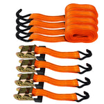 Load image into Gallery viewer, 4PC 1-1/2"x15 ft Heavy Duty Ratchet Cargo Tie Down Straps 3000lbs J-Hooks
