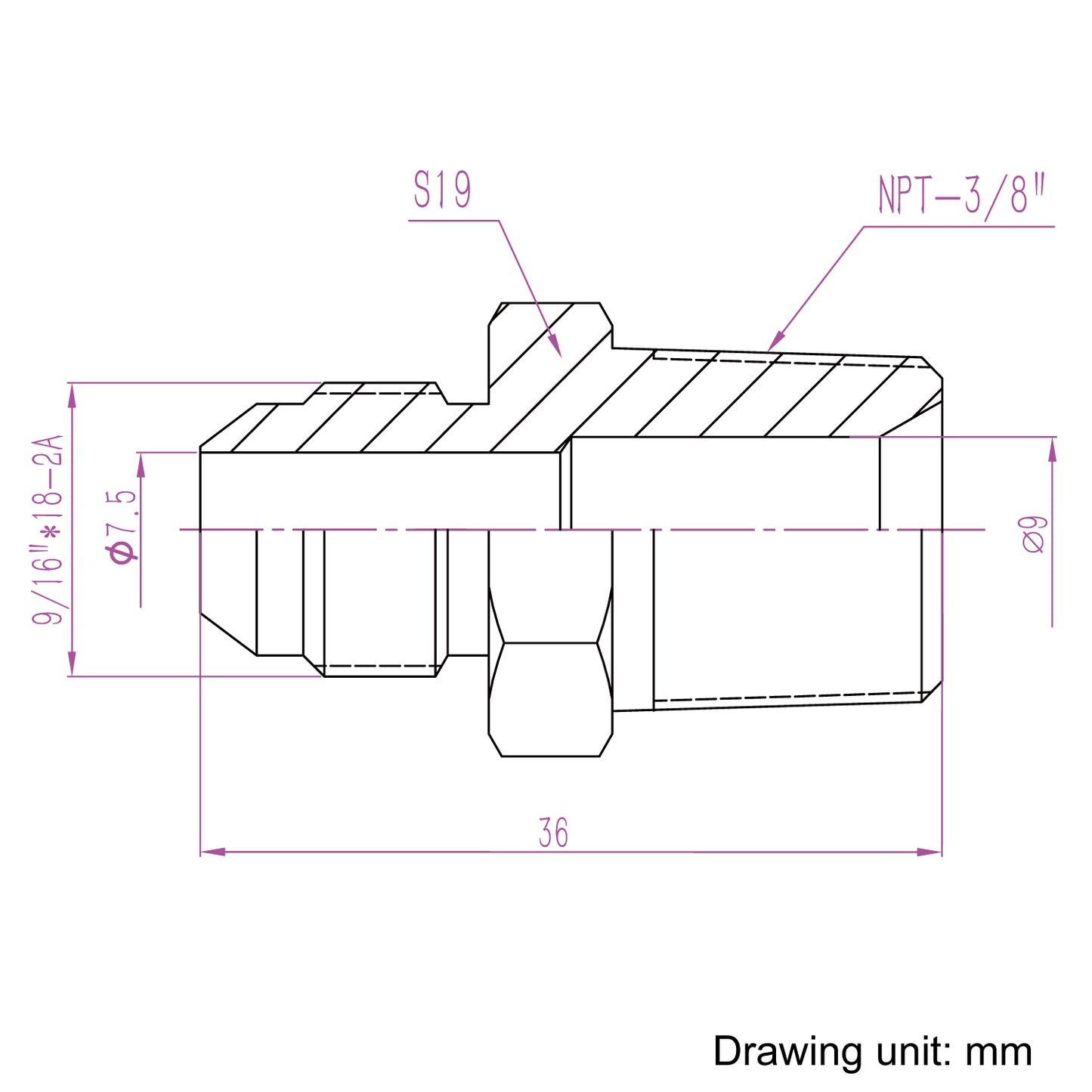 Male NPT to Male JIC Adapter - Multiple Sizes  Stainless Steel 304