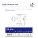 Load image into Gallery viewer, Tri Clamp 4 Way Cross 304 Stainless Steel 304

