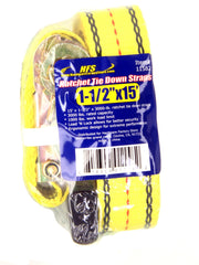 Load image into Gallery viewer, 4Pcs 1.5&quot; x 15 Ft. Heavy Duty Ratchet Cargo Tie Down Straps 3000 Lbs J-Hooks
