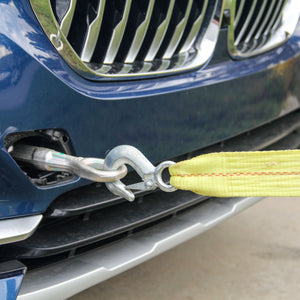 4.5 Ton Polyester Tow Strap Rope 2 Hooks 10000lb Towing Recovery