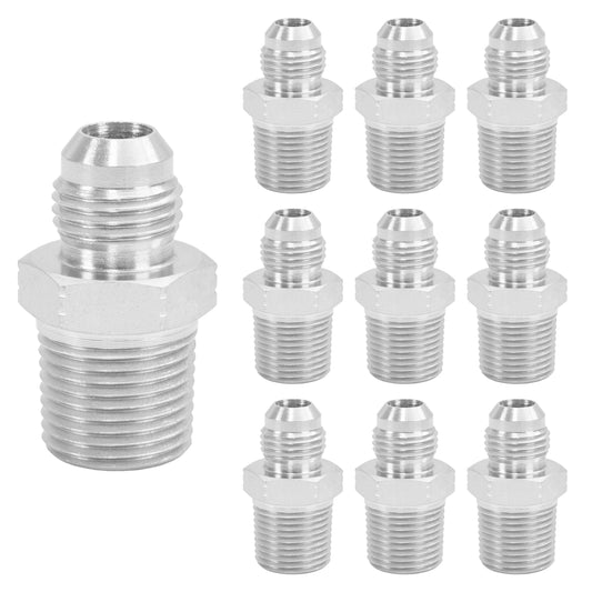10PCS 3/8" NPT Male to 3/8" JIC Male Flared Tube Fitting Carbon Steel