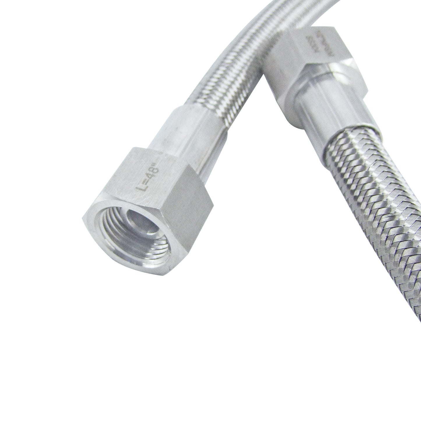 1/2" Female NPT Stainless Braided Hoses, w/ PTFE Liner, - 1500PSI