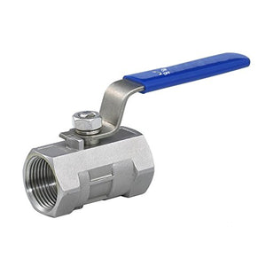 One Piece Ball Valve NPT Female x NPT Female 150 PSI Stainless Steel 304