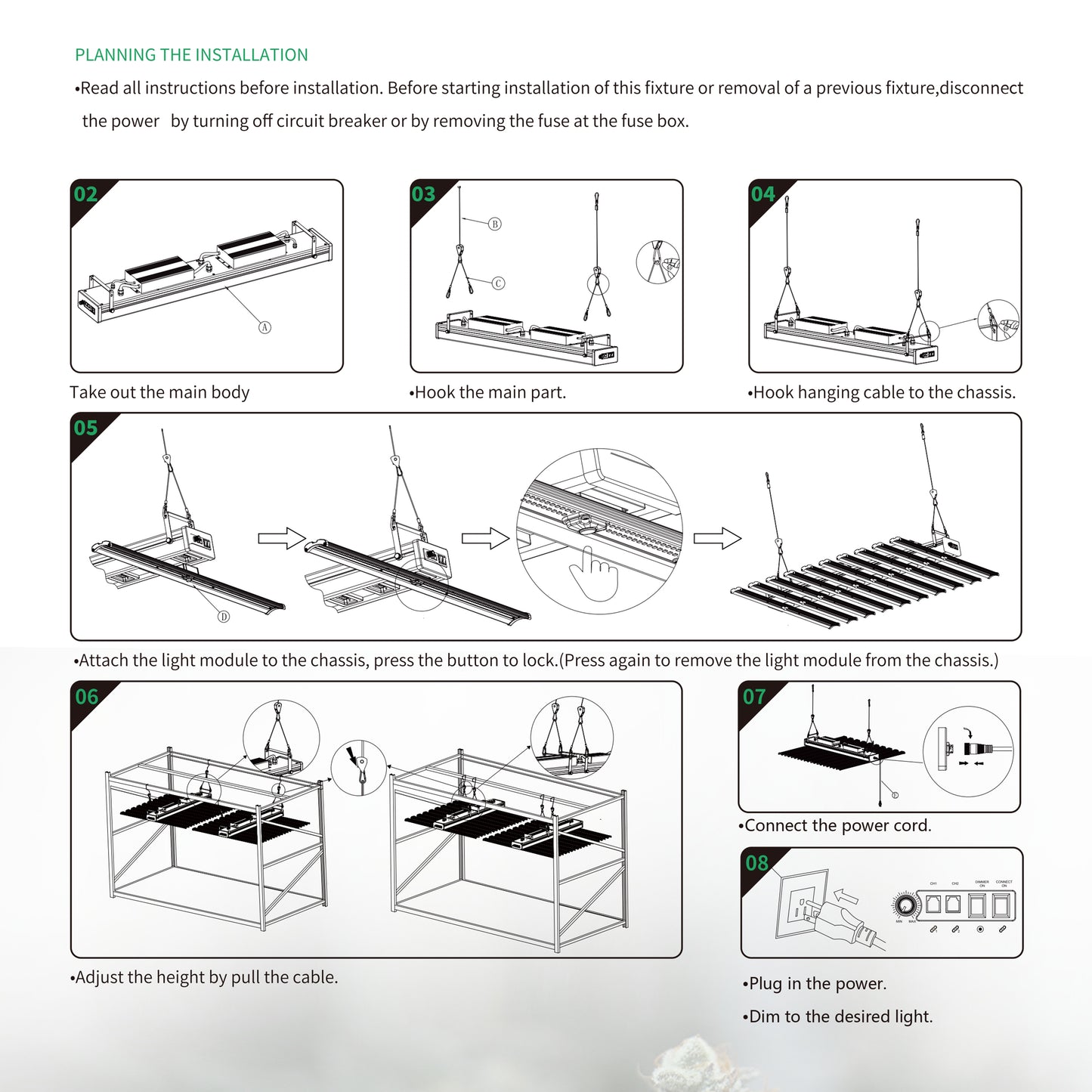 LED Grow Light IR Full Spectrum Panel 980W 10 Light Bar