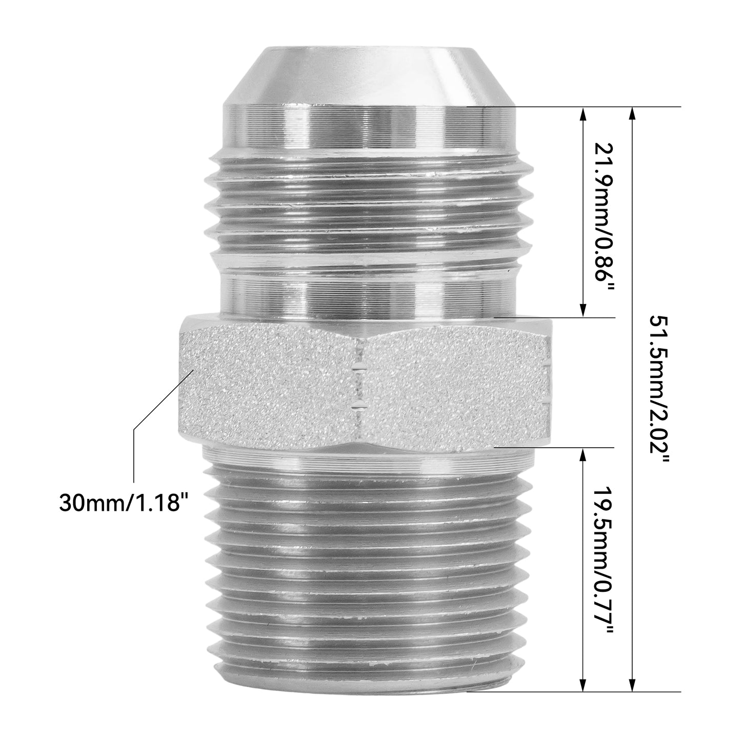 10PCS 3/4" NPT Male to 3/4" JIC Male Flared Tube Fitting Carbon Steel