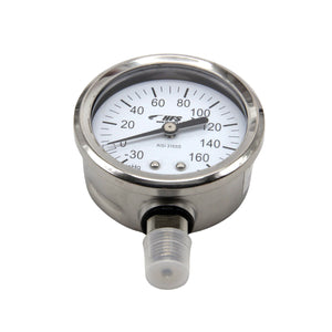 HFS -30 HG-160 PSI, 2.5" Diameter Vacuum Air Pressure Gauge (316 Stainless Steel) Bottom Mount