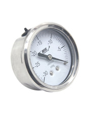 Load image into Gallery viewer, HFS 2.5&quot; Dry Utility Vacuum Gauge 1/4&quot; NPT Center Mount; -30HG/0PSI Back Mount
