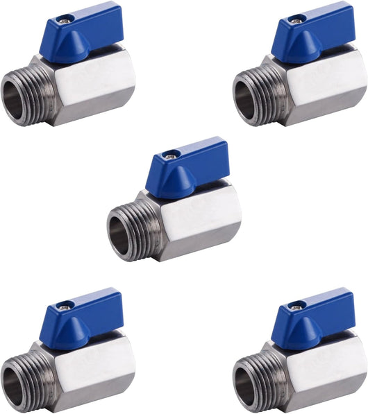 Mini Ball Valve - Pack of 5, 1/4