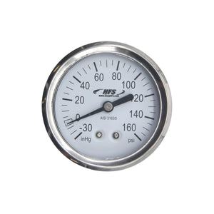 HFS -30 HG-160 PSI, 2.5" Diameter Vacuum Air Pressure Gauge (316 Stainless Steel) Back Mount