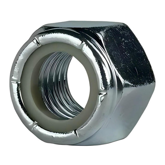 Hex Lock Nut, Zinc Plated Steel, 3/8"-16