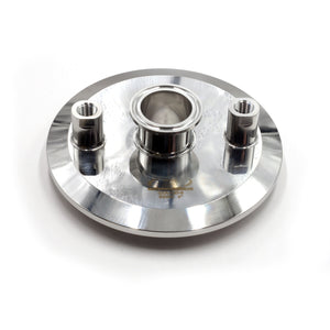 6" Tri Clamp Lid w/ 6" TC x 1.5" TC x (2) 1/4" FNPT Stainless Steel 304