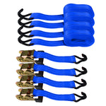 Load image into Gallery viewer, 4PC 1-1/2"X 15ft Heavy Duty Ratchet Cargo Tie Down Straps 3000lbs J-Hooks
