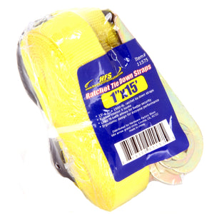 4pcs 1"x15' 1500Lbs Ratchet Strap Tie Down Set Atv Cargo Trailer