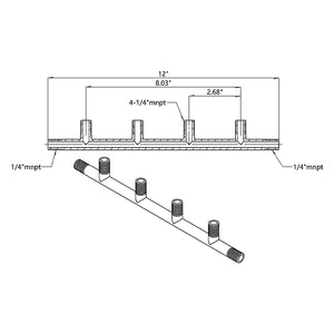 NPT Manifold Male - 6 Ports