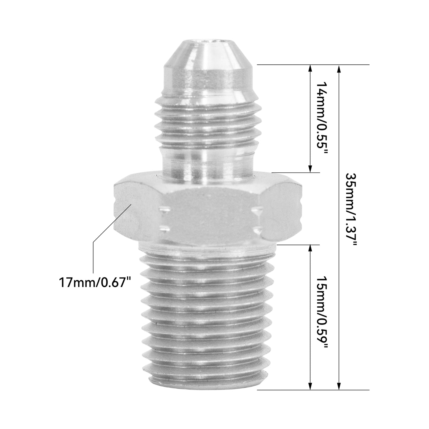 4PCS 1/4" NPT Male to 1/4" JIC Male Flared Tube Fitting Carbon Steel