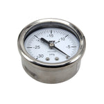 Load image into Gallery viewer, HFS 2.5&quot; Dry Utility Vacuum Gauge 1/4&quot; NPT Center Mount; -30HG/0PSI Back Mount
