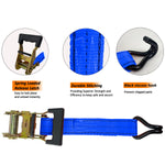 Load image into Gallery viewer, 4PC 1-1/2"X 15ft Heavy Duty Ratchet Cargo Tie Down Straps 3000lbs J-Hooks
