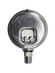 Load image into Gallery viewer, HFS -30 HG-160 PSI, 2.5&quot; Diameter Vacuum Air Pressure Gauge (316 Stainless Steel) Bottom Mount Oil filled
