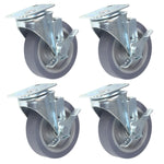 Load image into Gallery viewer, Caster 5&quot; x 1-1/4&quot; Plate Swivel with Brake Polypropylene Hub Wheel
