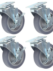 Load image into Gallery viewer, Caster 5&quot; x 1-1/4&quot; Plate Swivel with Brake Polypropylene Hub Wheel
